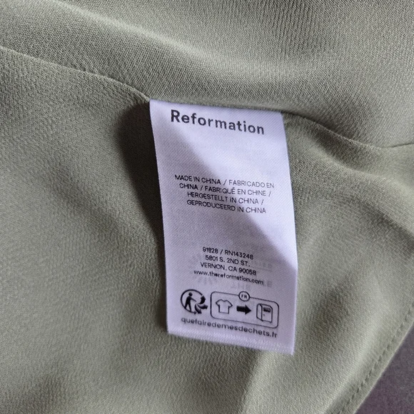 Reformation Jillian Silk Dress Size 6 NWT $350 Pear - Picture 9 of 13